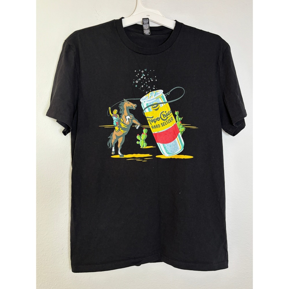 Topo Chico Hard Seltzer Graphic T-Shirt Black Western Cowboy Mens Large District